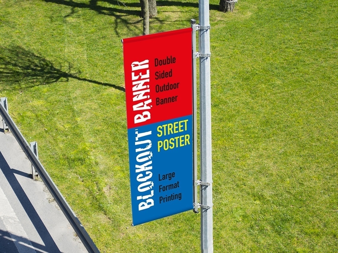 dubbelzijdige banner voor straatlantaarns